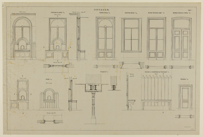 217600 Details van het te verbouwen postkantoor (Achter de Dom 14) te Utrecht.